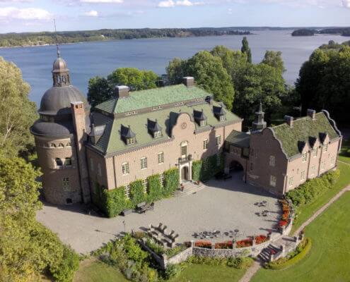 Engsholm slott slottsparken flygbild skärgården