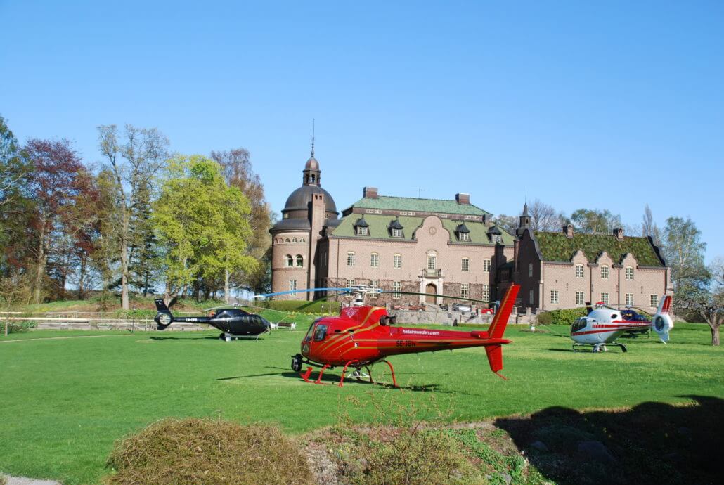 Helikopter på Engsholms Slott